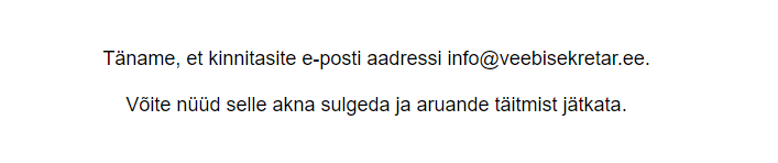 e-posti kinnitamine