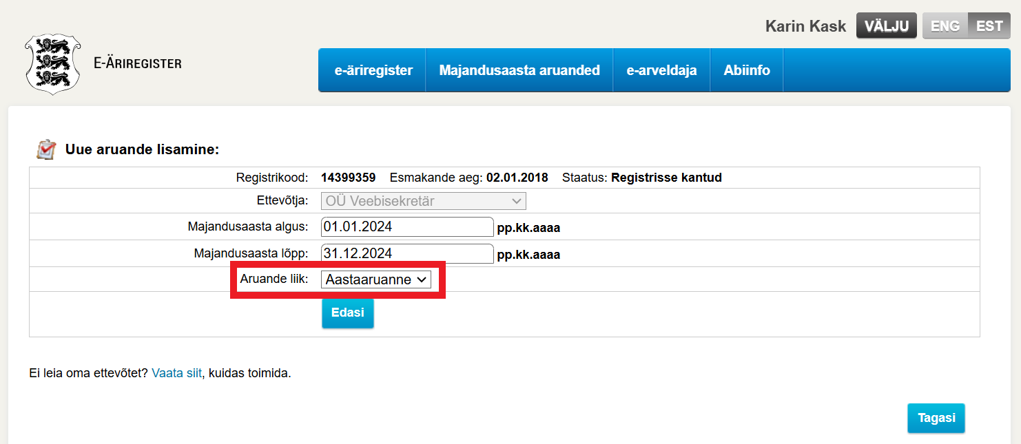 aruande liik