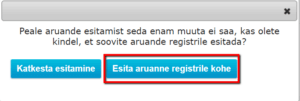 esitamise hoiatus